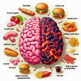 cerveau et nutrition- image crée par microsoft designer